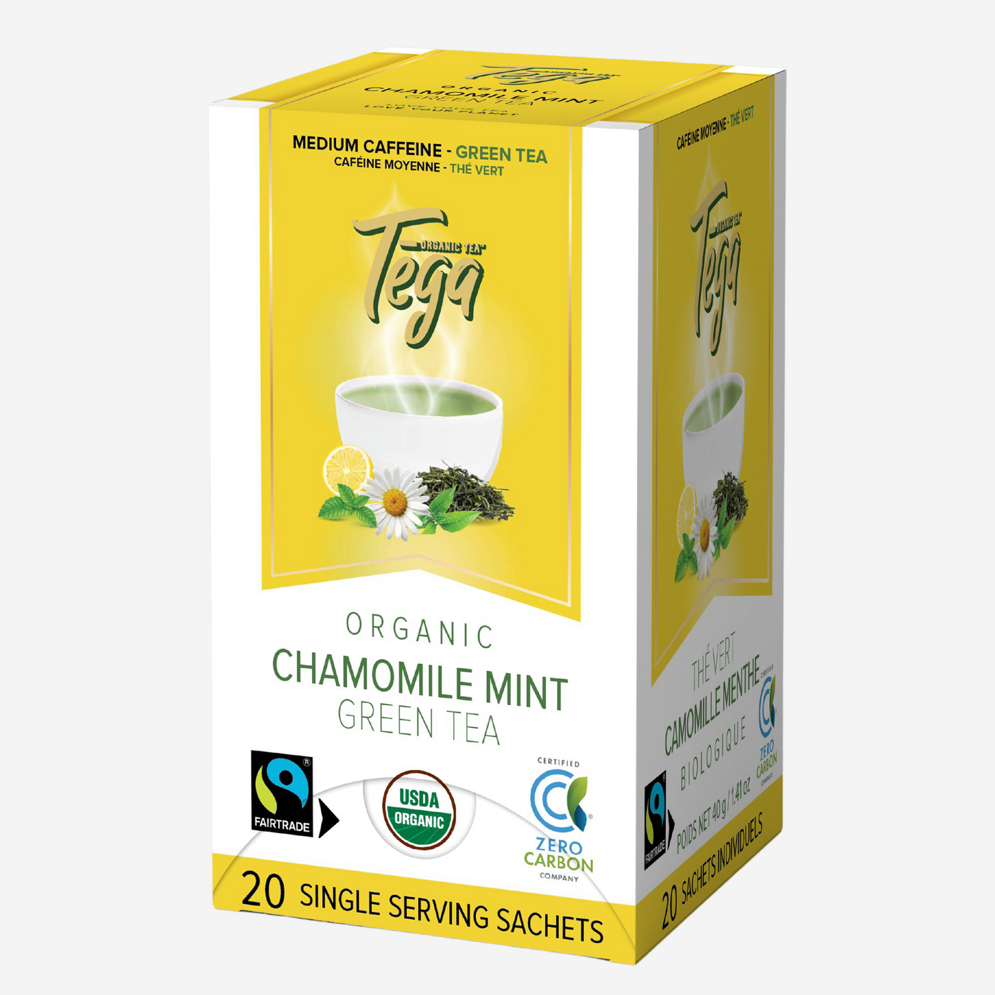 Chamomile Mint Green Tea w. Citrus Organic Fairtrade 20ct